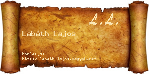Labáth Lajos névjegykártya